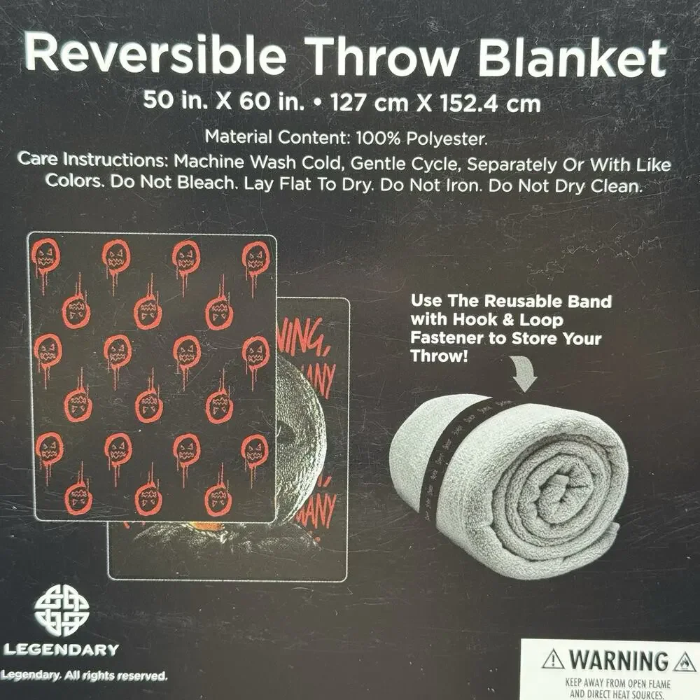 Trick 'r Treat Split Face Sam Fleece Blanket Reversible 50 x 60 NEW